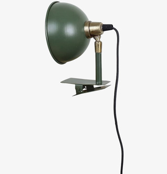 Bild av stilren grön klämlampa med justerbar arm
