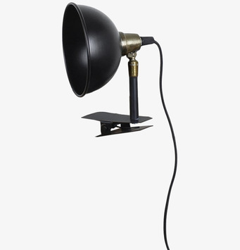 Bild av svart klämlampa med modern och tidlös design