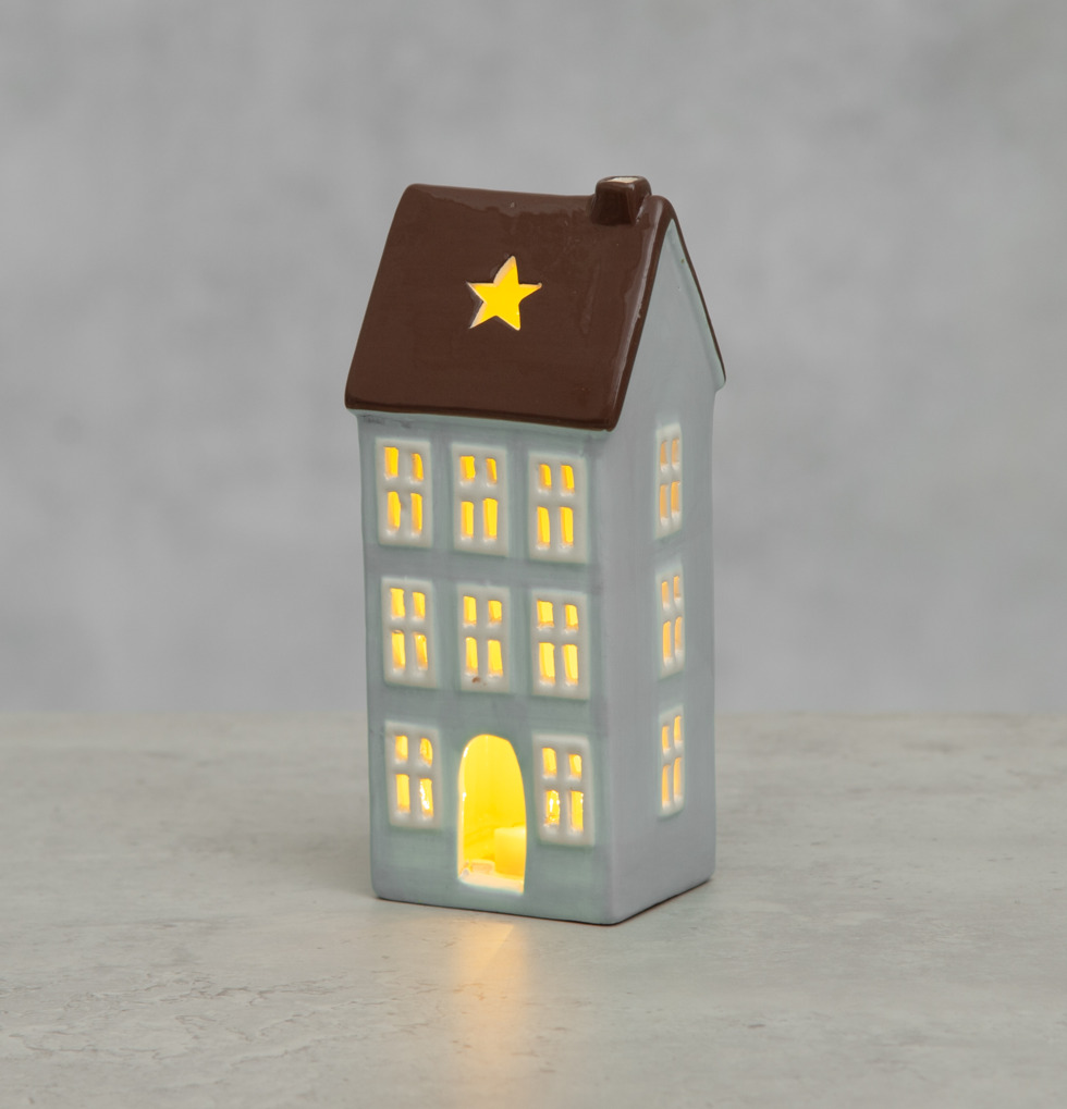 Huslykta LED Ljusblå 19cm 4Living Lampor Taklampor Golvlampor Bordslampor LED-lampor Ledlampor Fönsterlampor Ljusslingor för dekoration