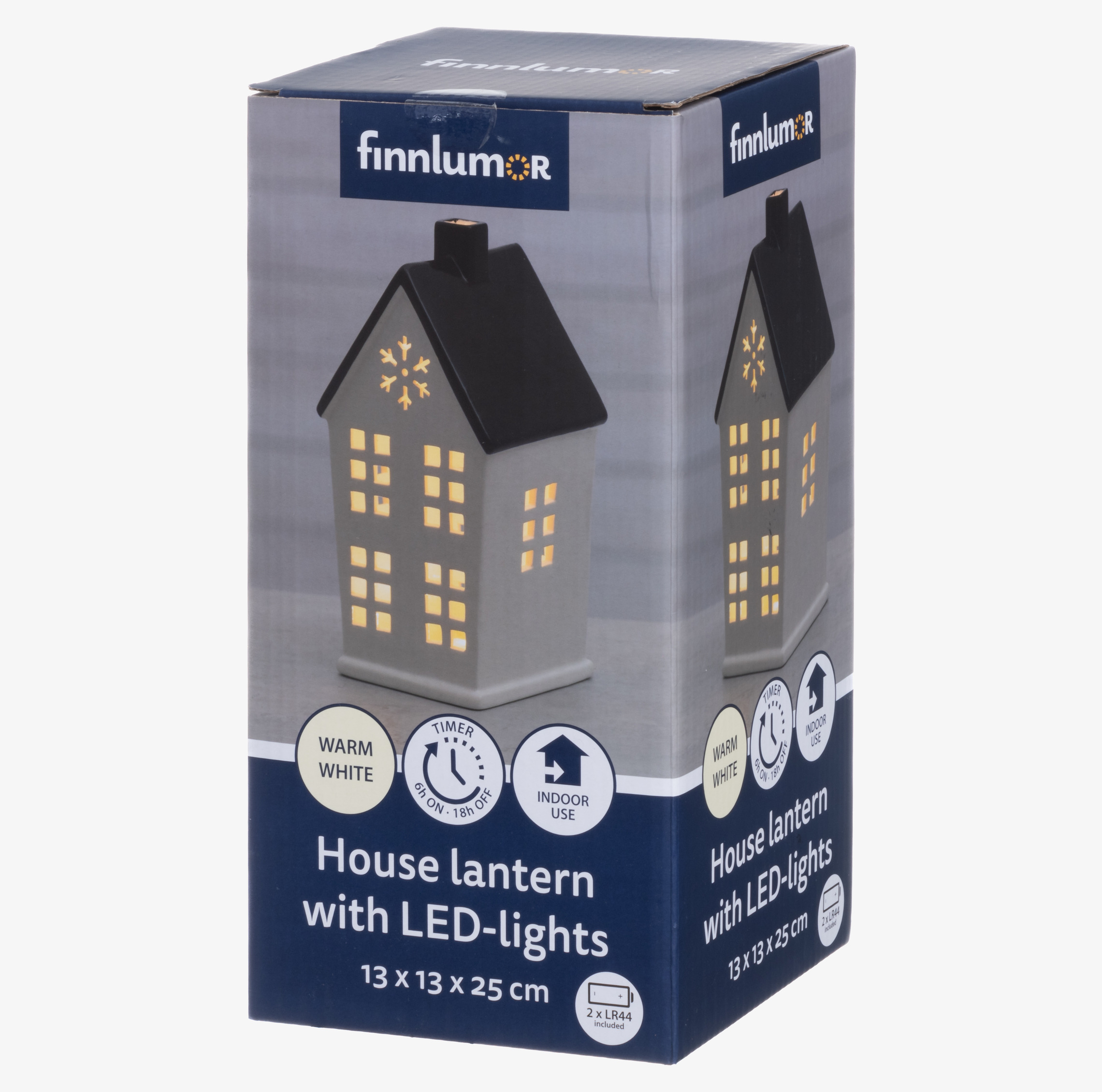 Huslykta LED Vit/Svart 25cm 4Living Lampor Taklampor Golvlampor Bordslampor LED-lampor Ledlampor Fönsterlampor Ljusslingor för dekoration