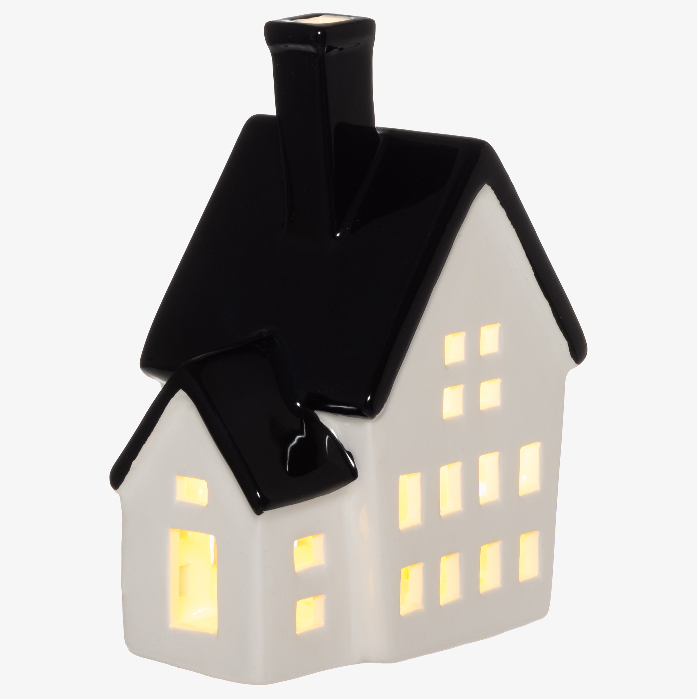 Huslykta LED Vit/Svart 13cm 4Living Lampor Taklampor Golvlampor Bordslampor LED-lampor Ledlampor Fönsterlampor Ljusslingor för dekoration