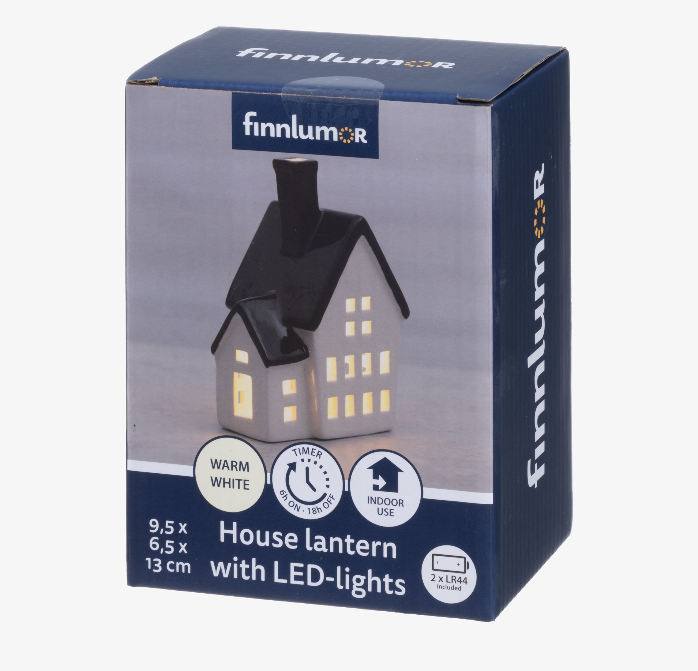 Huslykta LED Vit/Svart 13cm 4Living Lampor Taklampor Golvlampor Bordslampor LED-lampor Ledlampor Fönsterlampor Ljusslingor för dekoration