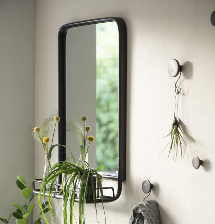 Väggspegel Med Hylla Antiksvart IB Laursen Speglar Väggspeglar Stående speglar