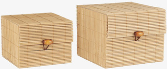 Förvaringslåda Bambu Set/2 Natur IB Laursen Förvaringslådor och korgar Boxar Förvaringsboxar Porslinsboxar Trälådor Smyckesboxar i porslin