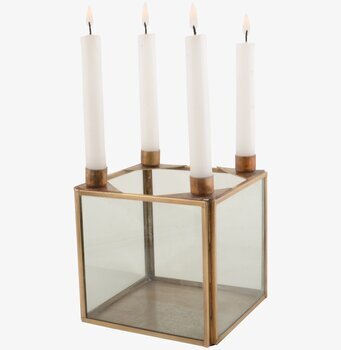 Ljusstake Glasbox Julljus Mässing från IB Laursen i mässing
