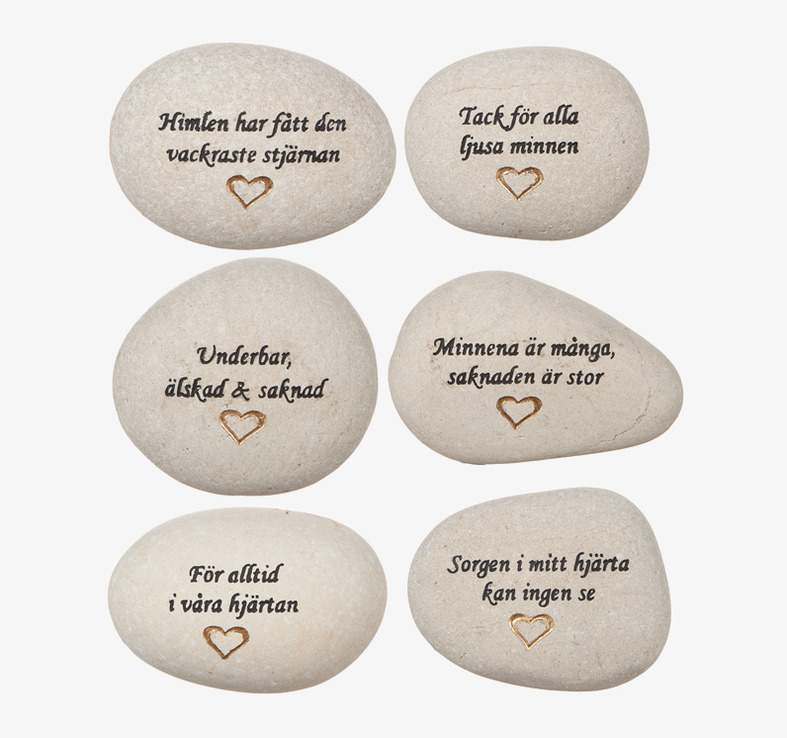 Vit Sten Med Graverad Text - Guld från Different Design