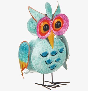 Bild av dekorativ uggla i turkos med livfulla färger