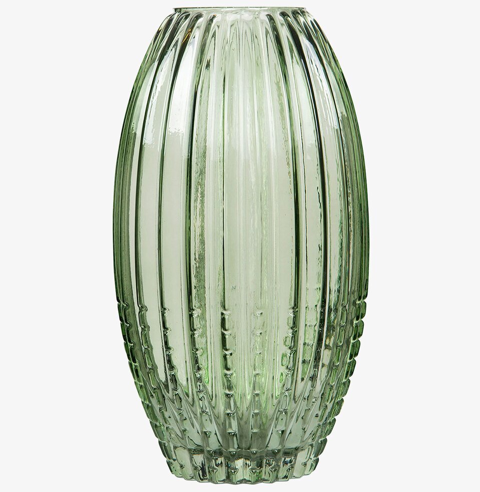 Foto av en grön vas med distinkt design och elegans