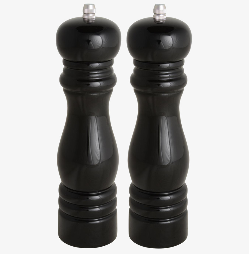 Salt/Pepparkvarn Svart IB Laursen Krydd och örtförvaring Glasburkar för kryddor örter Saltförvaring Pepparkvarnar Saltskedar