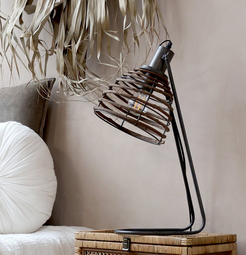 Bordslampa Natur/Antiksvart Chic Antique Lampor Taklampor Golvlampor Bordslampor LED-lampor Ledlampor Fönsterlampor Ljusslingor för dekoration