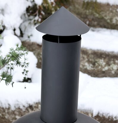 Bild av stilren eldstad i vintermiljö för trädgårdar