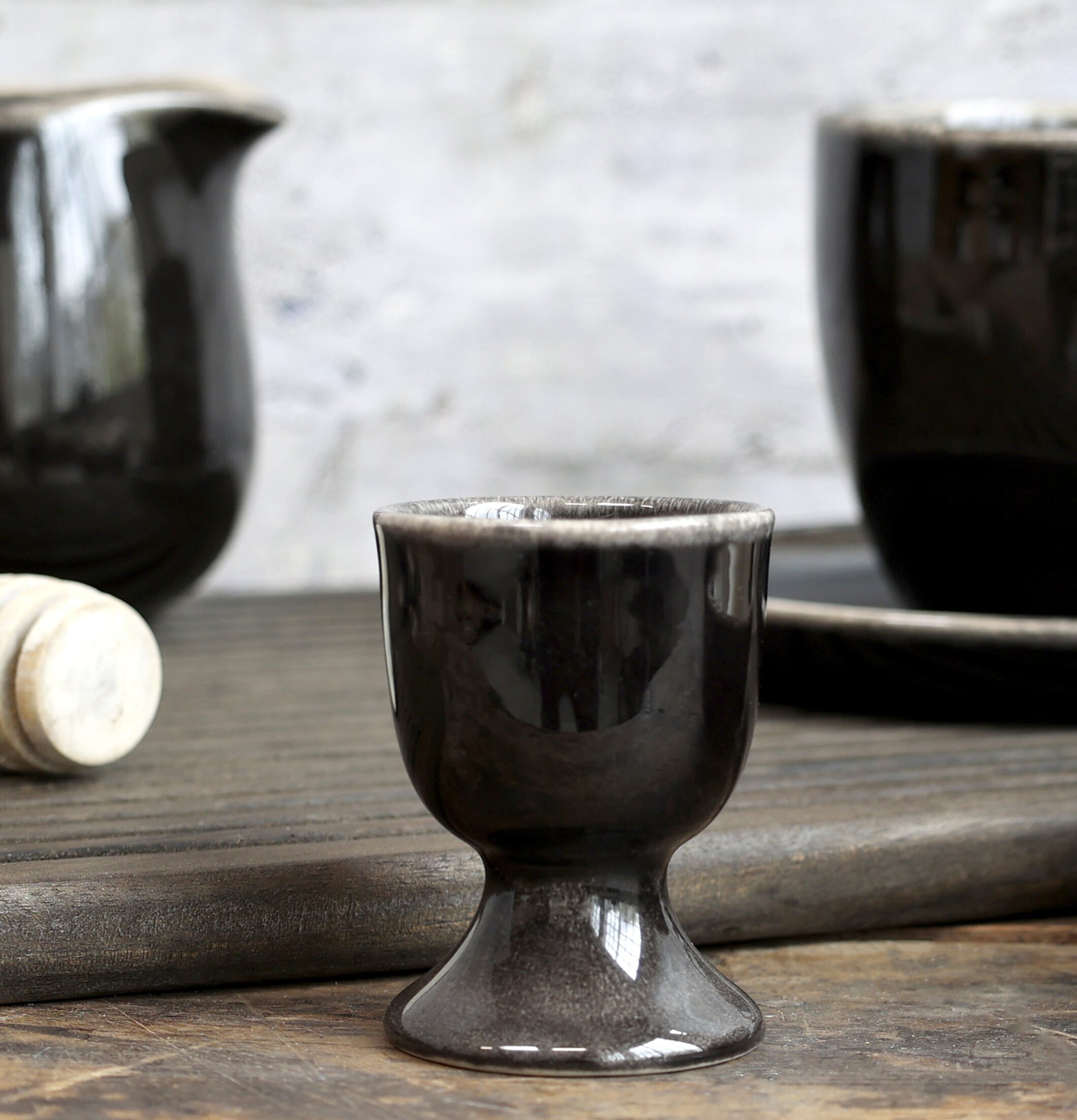 Äggkopp Calais Svart Chic Antique Äggkoppar