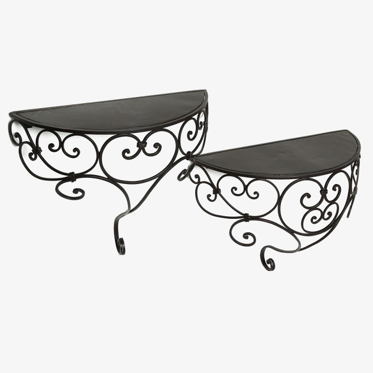 Vägghylla Set/2 Antiksvart Ambiente Haus Vägghyllor