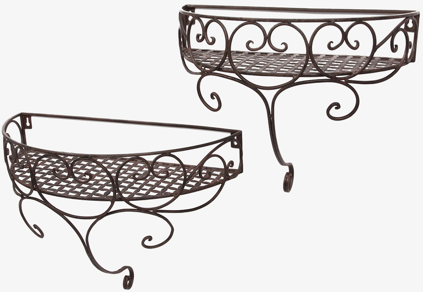 Vägghylla Set/2 Antikbrun Ambiente Haus Vägghyllor