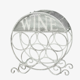 Bild av ett stilfullt antikvitt vinställ för sex flaskor