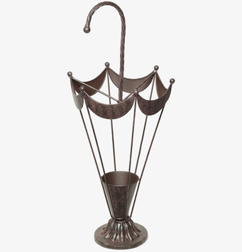 Bild av antikbrunt paraplyställ med vintage design