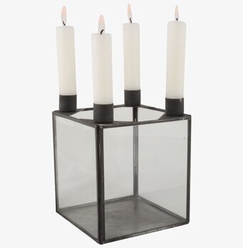 Ljusstake Glasbox Antik från IB Laursen i glas och metall