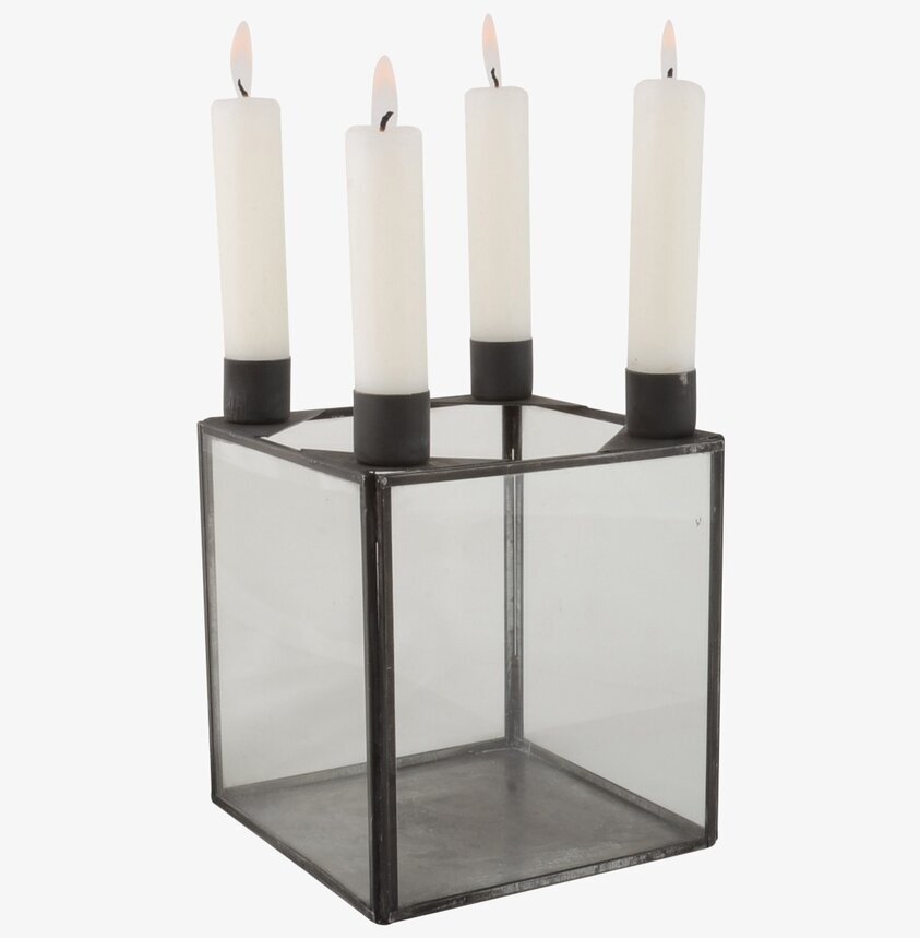 Ljusstake Glasbox Antik från IB Laursen i glas och metall