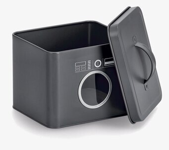 Bild av funktionell antracitfärgad plåtburk för förvaring