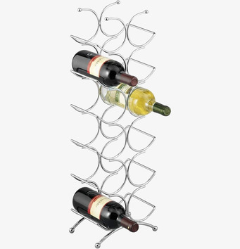 Foto av stilrent vinställ för 12 flaskor i metall