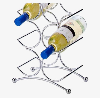 Foto av elegant vinställ för tolv flaskor i metall