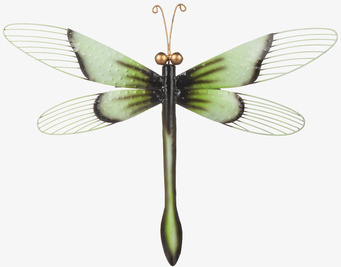 Bild av konstnärlig trollslända i hamrad plåt, 50 cm bred