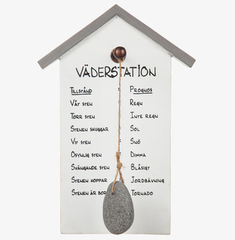 Bild av charmig träskylt: humoristisk väderstation