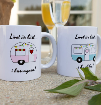 Porslinsmugg Husvagn Husbil Different Design Muggar/koppar i porslin, keramik, papper eller biologiskt material organiskt ekologiskt Termomuggar