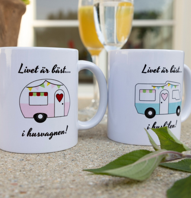 Porslinsmugg Husvagn Husbil Different Design Muggar/koppar i porslin, keramik, papper eller biologiskt material organiskt ekologiskt Termomuggar