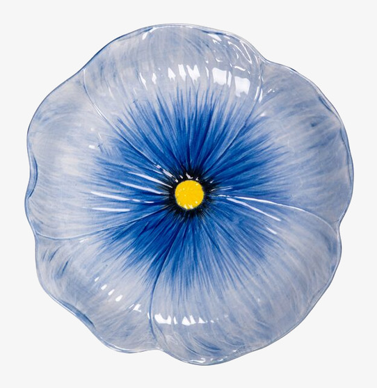 Bild av elegant kakfat med blommig design och blå nyanser