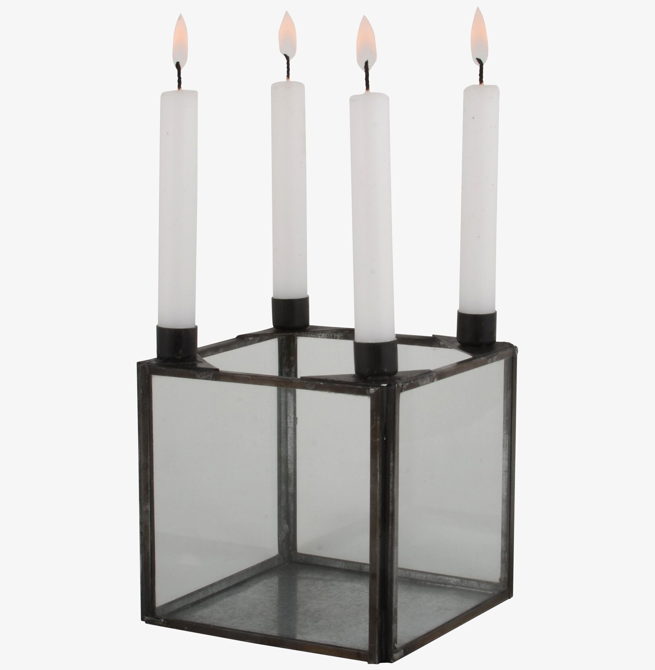 Ljusstake Glasbox Antik från IB Laursen med glas och metall