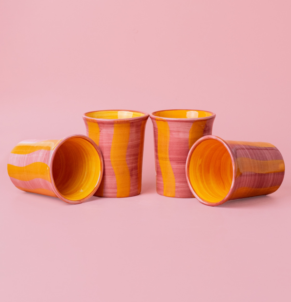 Keramisk Kopp Rosa/Gul Tierra Cocida Muggar/koppar i porslin, keramik, papper eller biologiskt material organiskt ekologiskt Termomuggar