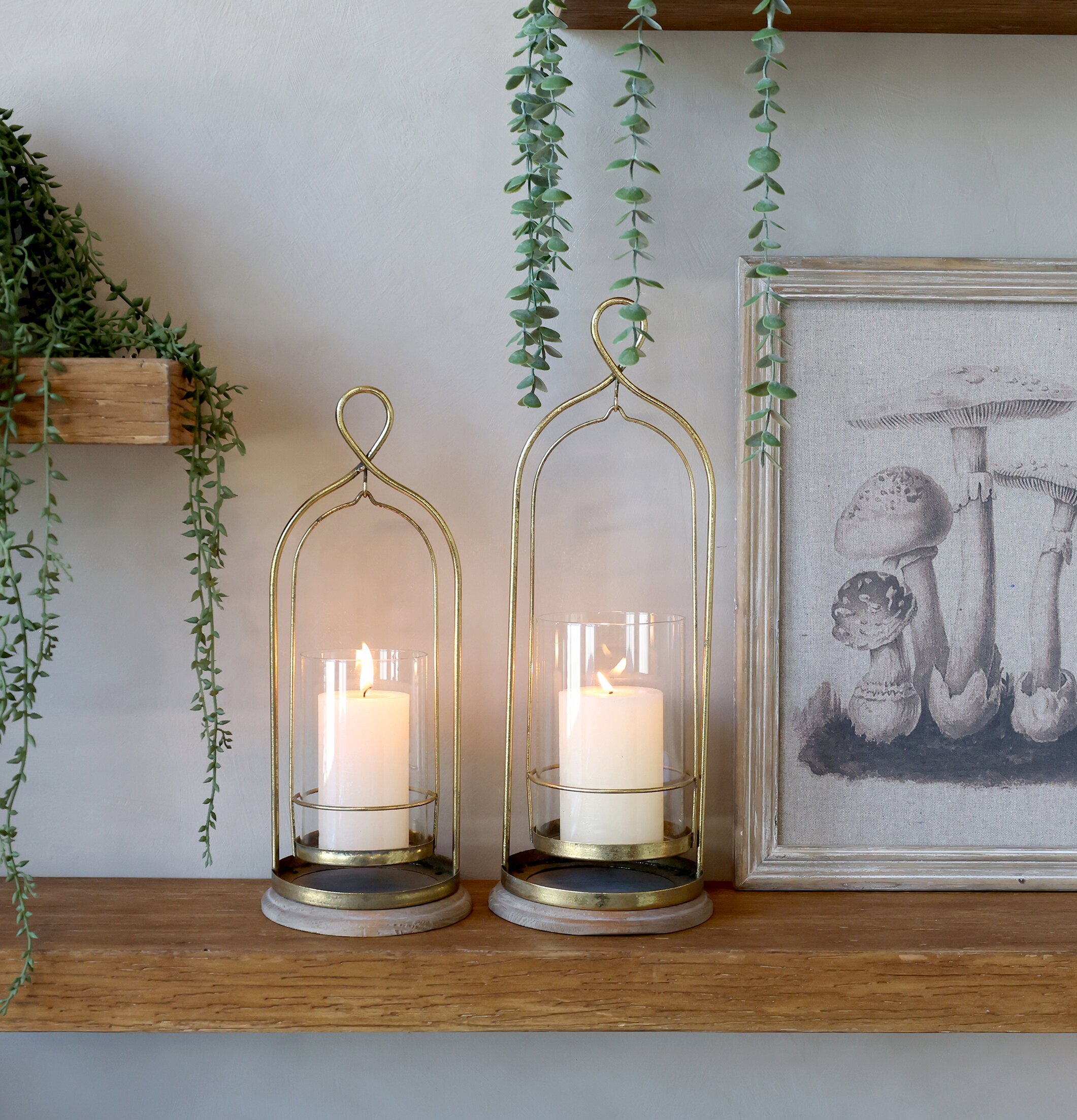 Ljusstake Hurricane Antik Mässing Stor Liten Chic Antique Lyktor Endless Light Ljuslyktor