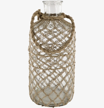 Bild av glasvas med flätad jute för stilfull inredning