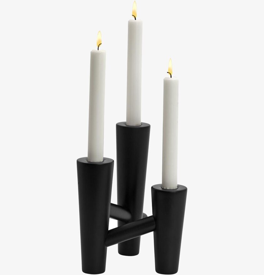 Ljusstake Nivå Svart från Dixie med tre asymmetriska hållare