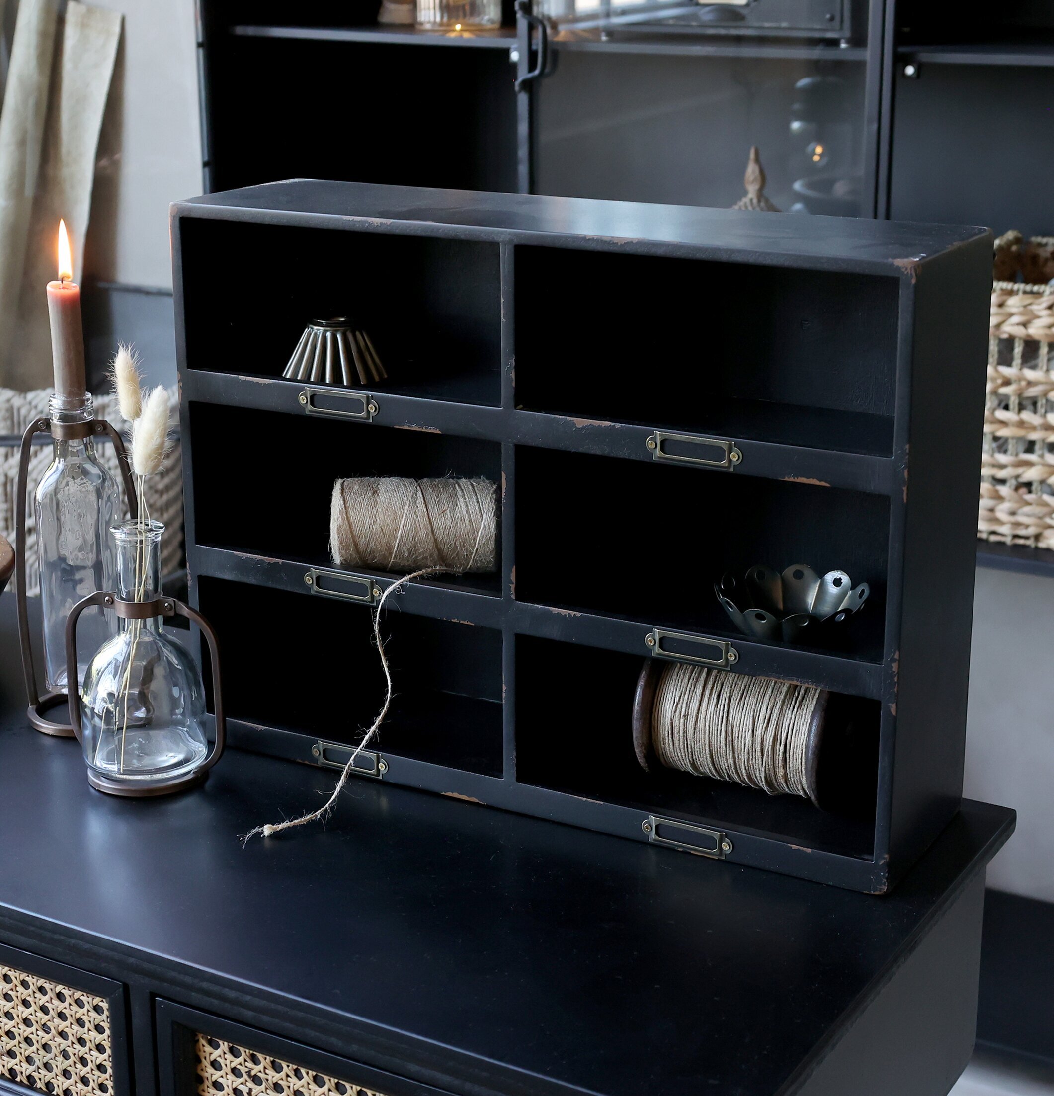 Fransk Reol Antik Svart Chic Antique Vägghyllor