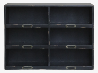 Foto av elegant svart antik hylla med rustik design