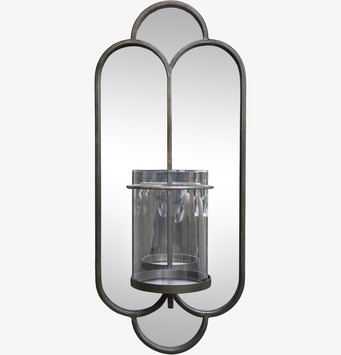 Bild av väggspegel med ljusstake för stilfull inredning