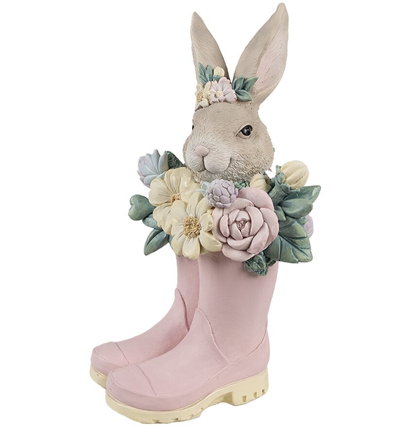 Figurin Kanin Rosa/Beige Clayre & Eef Kaniner för prydnad/dekoration Prydnadskaniner Dekorationskaniner Bunnys dekoration Övrig inredning utemiljö