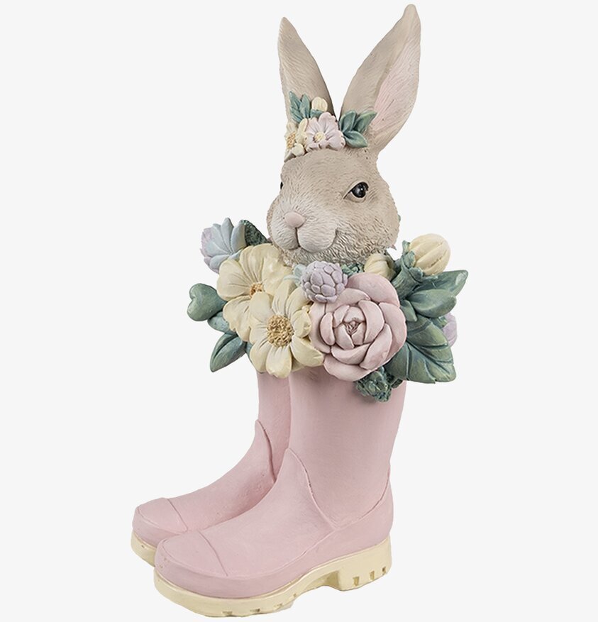 Figurin Kanin Rosa/Beige Clayre & Eef Kaniner för prydnad/dekoration Prydnadskaniner Dekorationskaniner Bunnys dekoration Övrig inredning utemiljö