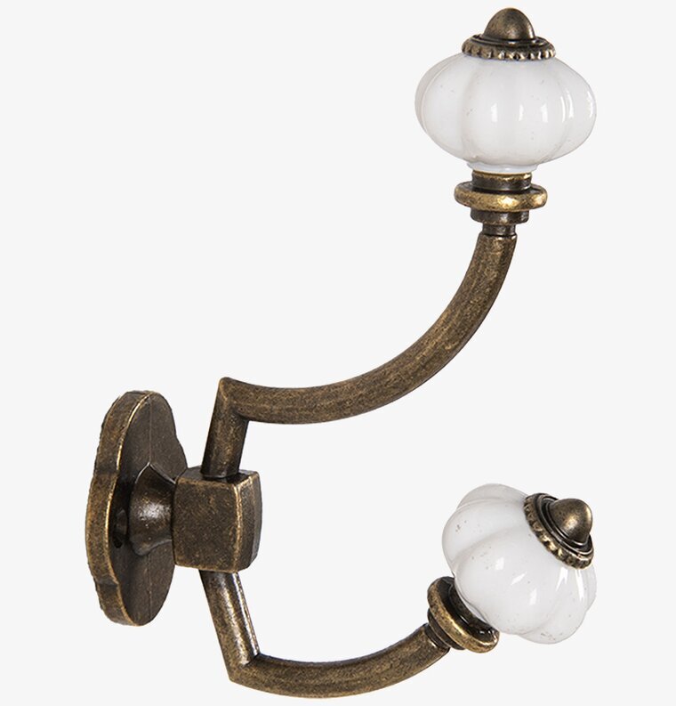 Krok Vintage Antik Mässing Clayre & Eef Krokar Upphängare Dörrkrokar Förvaringskrokar