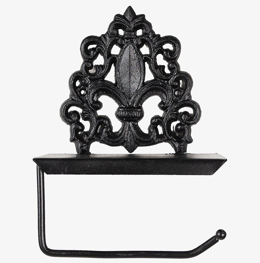 Toalettpappershållare Järn Svart Clayre & Eef Hållare för toapapper