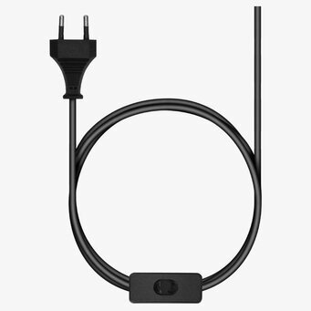 Bild av elegant svart sladd med strömbrytare
