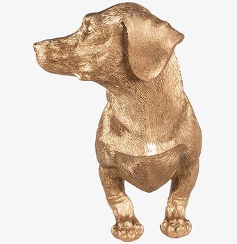 Foto: Elegant hundformad pappershållare i guld och svart