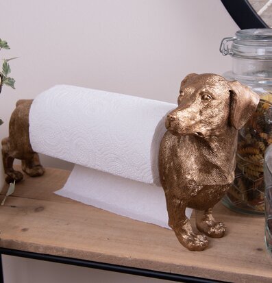 Foto av stilfull pappershållare formad som en hund