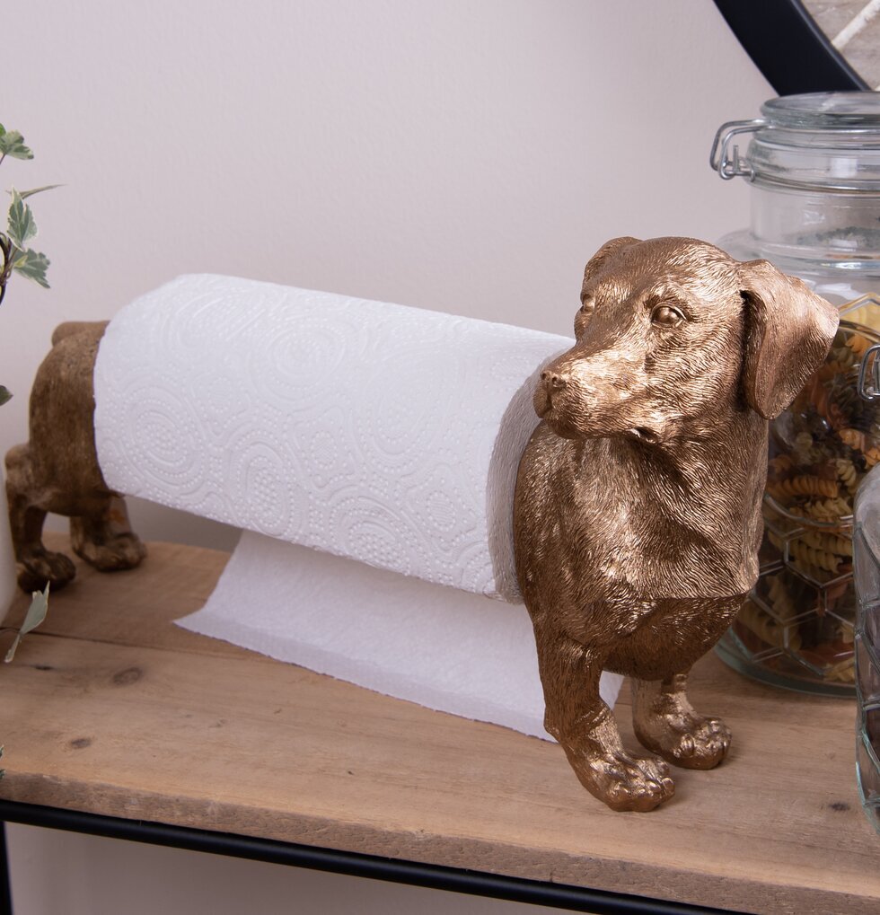 Pappershållare Hund Guld/Svart Clayre & Eef för hushållspapper