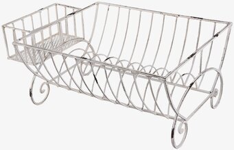 Bild av klassiskt vitt diskställ med nostalgisk design