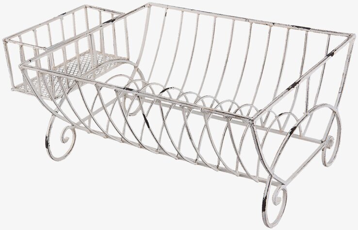 Bild av klassiskt vitt diskställ med nostalgisk design