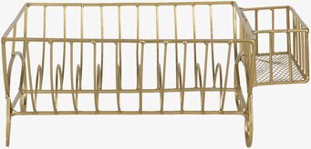 Foto av elegant diskställ i guld för stilfullt kök