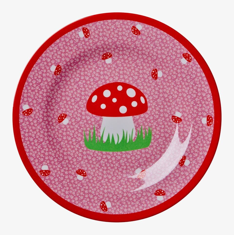 Barntallrik Svamp från Rice med färgglada svampmotiv